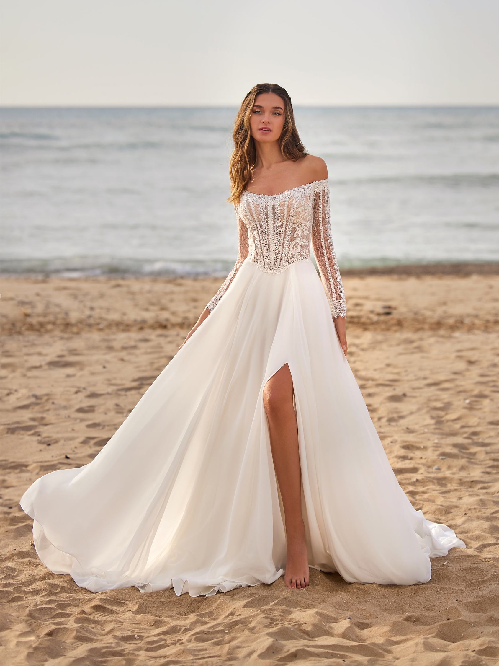 Affordable Long Sleeves | Scalloped Hemline Wedding Dress | Morilee Bridal  2372 | RK Bridal NYC